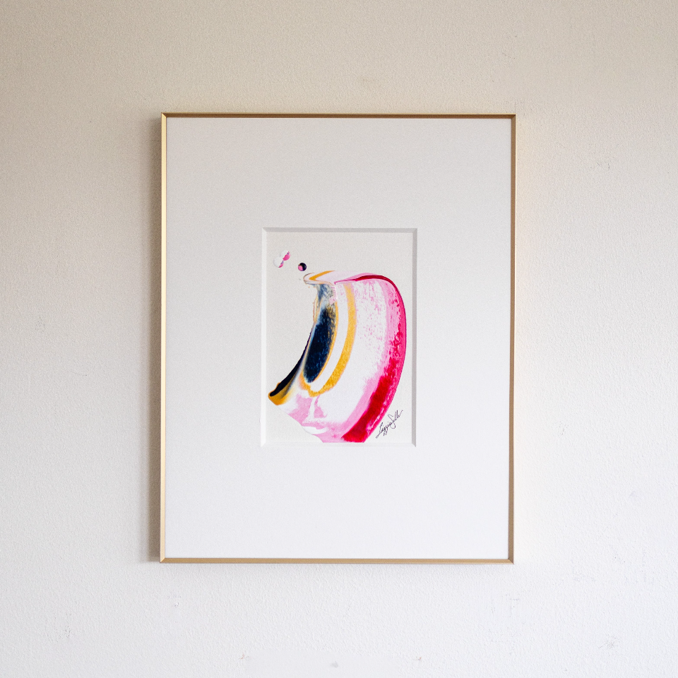 "Joyful Connections" Original Art Framed in 11x14 Aluminum Brass - Scarlett Swish