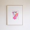 "Joyful Connections" Original Art Framed in 11x14 Aluminum Brass - Think Pink