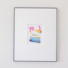 "Joyful Connections" Original Art Framed in 16x20 Aluminum Black - Blue Yellow Pink Stacked