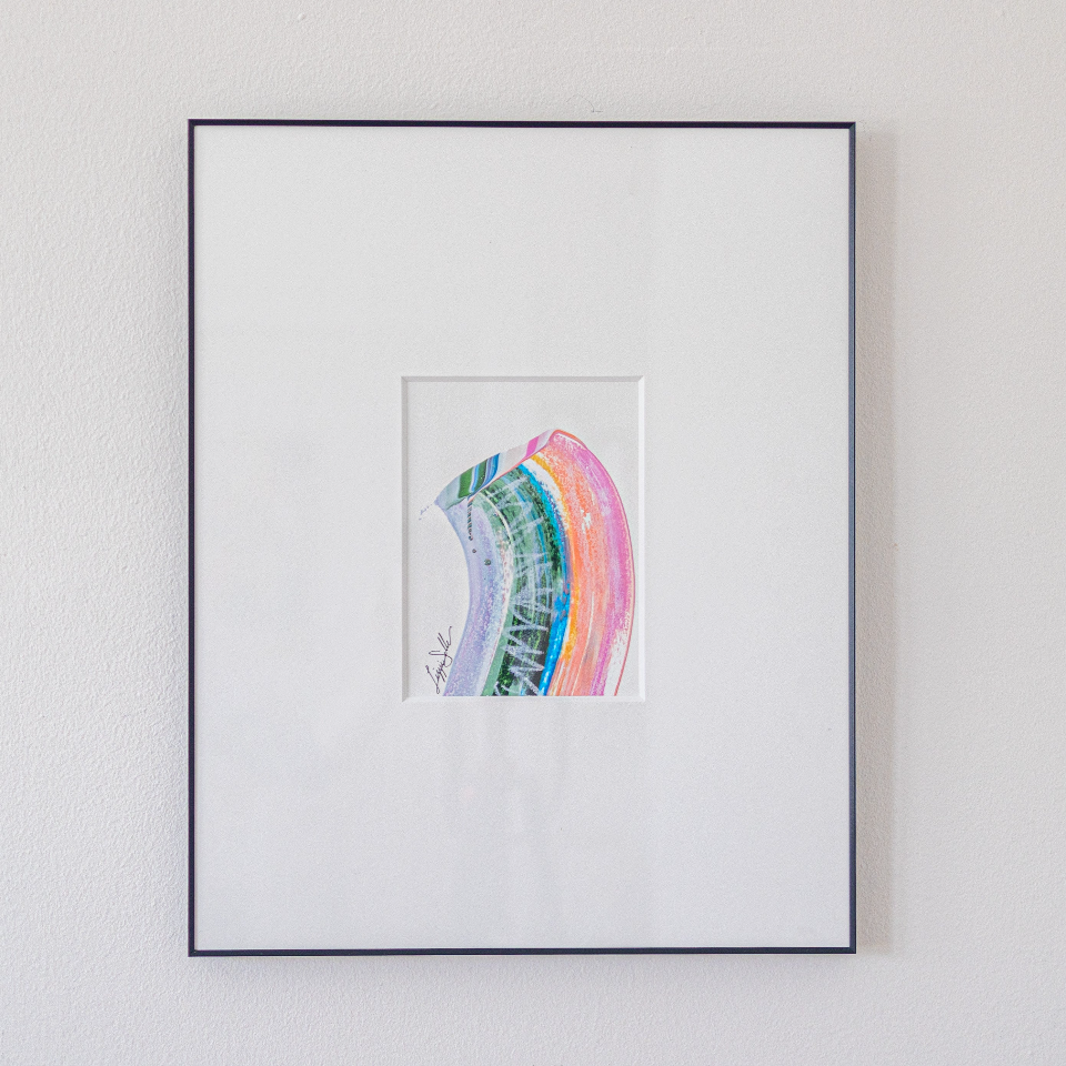 "Joyful Connections" Original Art Framed in 16x20 Aluminum Black - Upward Swish