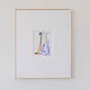"Joyful Connections" Original Art Framed in 16x20 Aluminum Brass - Lavender Swish