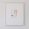 "Joyful Connections" Original Art Framed in 16x20 Aluminum Brass - Peach Swish