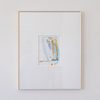"Joyful Connections" Original Art Framed in 16x20 Aluminum Brass - Soft Blues