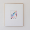 "Joyful Connections" Original Art Framed in 16x20 Aluminum Brass - Wavy Rainbow
