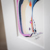 "Joyful Connections" Original Art Framed in 11x14 Aluminum Brass - Magenta aqua swish