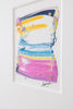 "Joyful Connections" Original Art Framed in 11x14 Aluminum Brass - yellow blue magenta stack