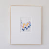 "Joyful Connections" Original Art Framed in 16x20 Aluminum Brass - Wavy Snowfall