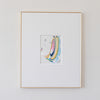 "Joyful Connections" Original Art Framed in 16x20 Aluminum Brass - Pastel Swirly Swish