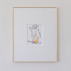 "Joyful Connections" Original Art Framed in 16x20 Aluminum Brass - Criss Cross