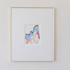 "Joyful Connections" Original Art Framed in 16x20 Aluminum Brass - Wavy Rainbow