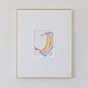 "Joyful Connections" Original Art Framed in 16x20 Aluminum Brass - Pastel Swish