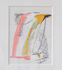 "Joyful Connections" Original Art Framed in 16x20 Aluminum Brass - Coral Black Criss Cross