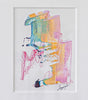 "Joyful Connections" Original Art Framed in 16x20 Aluminum Black - Distressed Abstract