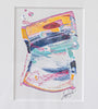 "Joyful Connections" Original Art Framed in 16x20 Aluminum Black - Stacked and Striped