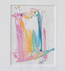 "Joyful Connections" Original Art Framed in 16x20 Aluminum Black - Turquoise Gold Pink Swish