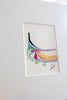 "Joyful Connections" Original Art Framed in 11x14 Aluminum Brass - Green Pink Wave