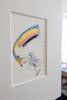"Joyful Connections" Original Art Framed in 11x14 Aluminum Brass - Rainbow Swish