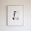 "Joyful Connections" Original Art Framed in 11x14 Aluminum Brass - Black and Gold Curve
