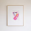 "Joyful Connections" Original Art Framed in 11x14 Aluminum Brass - Think Pink
