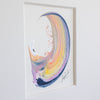 "Joyful Connections" Original Art Framed in 16x20 Aluminum Brass - Lavender Smooth Swish