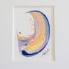 "Joyful Connections" Original Art Framed in 16x20 Aluminum Brass - Lavender Smooth Swish