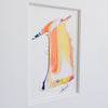 "Joyful Connections" Original Art Framed in 16x20 Aluminum Brass - Orange Yellow Swish