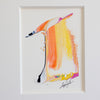 "Joyful Connections" Original Art Framed in 16x20 Aluminum Brass - Orange Yellow Swish