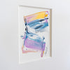 "Joyful Connections" Original Art Framed in 16x20 Aluminum Brass - Lavender Blue Gold Stack