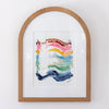"Joy in Motion" in White Oak Arched Frame, 22"x29"