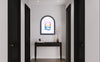 "Joy in Motion" - Rainbow Swish, Custom Handmade Wood Arched Frame, 22.25"x29.25"