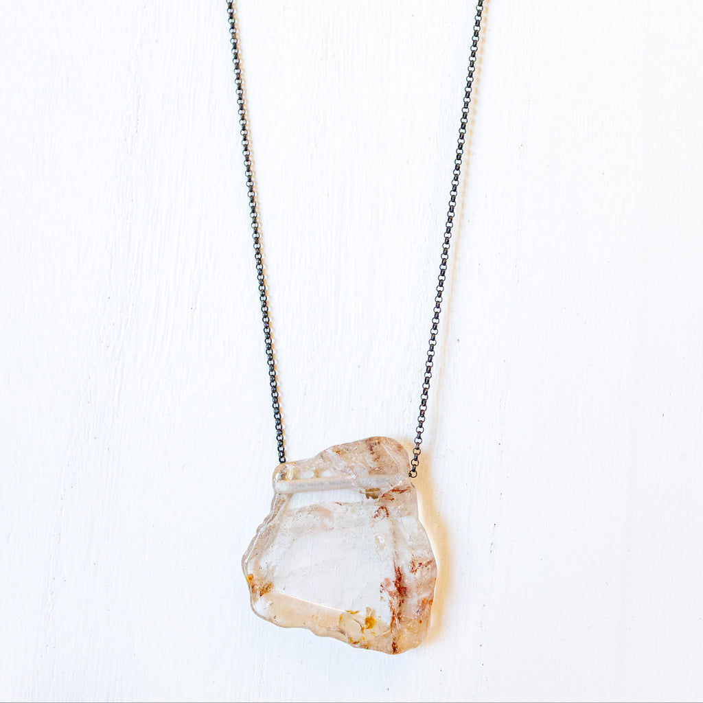 Glacier Crystal Sterling Silver Pendant Necklace