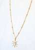 Stella white quartz bronze pendant