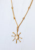 Stella white quartz bronze pendant