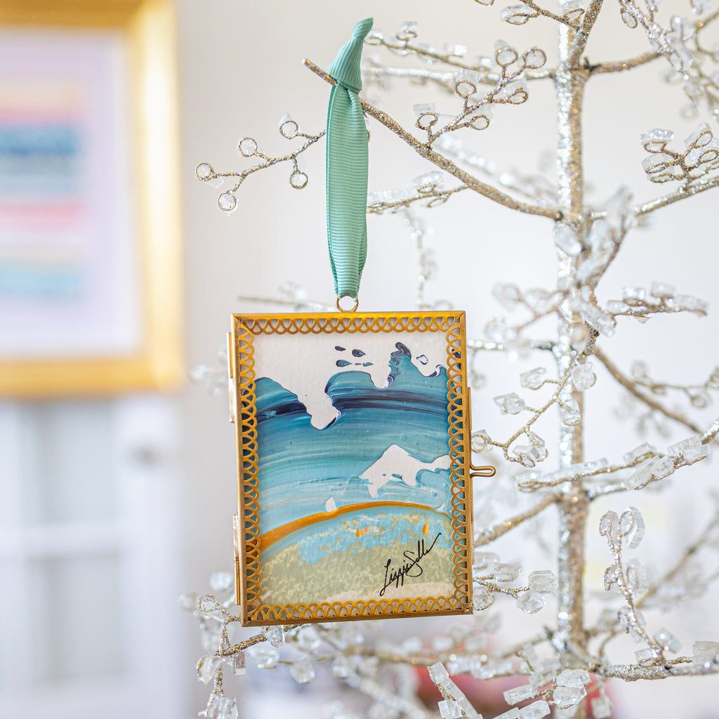 Merry & Bright XL Original Art Ornament #1