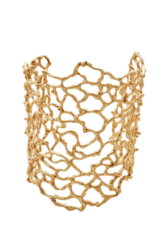 Bronze lace-style bracelet on a white background