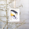 Let It Snow Original Art Ornament - Black Gold Diagonal Swish