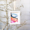 Let It Snow Original Art Ornament - Crashing Wave blue gold magenta