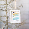 Let It Snow Original Art Ornament - Gentle Blue Wave with Gold and Black