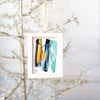 Let It Snow Original Art Ornament - Teal High Contrast Vertical Swish
