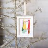 Let It Snow Original Art Ornament - Festive Red Gold Green Pink Swish Flip