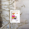 Let It Snow Original Art Ornament - Magenta Black Gold Copper High Contrast Abstract