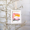 Let It Snow Original Art Ornament - Pink Gold Orange Swish Horizontal