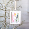 Let It Snow Original Art Ornament - Pink Gold Green Swish