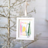 Let It Snow Original Art Ornament - Pink Gold Green Super Swirl