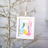Let It Snow Original Art Ornament - Squiggle Pink Rainbow