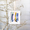 Let It Snow Original Art Ornament - Purple Gold Swish