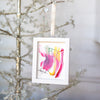 Let It Snow Original Art Ornament - Candy Red Swish and Twist