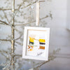 Let It Snow Original Art Ornament - Tan Green Gold with Swirl