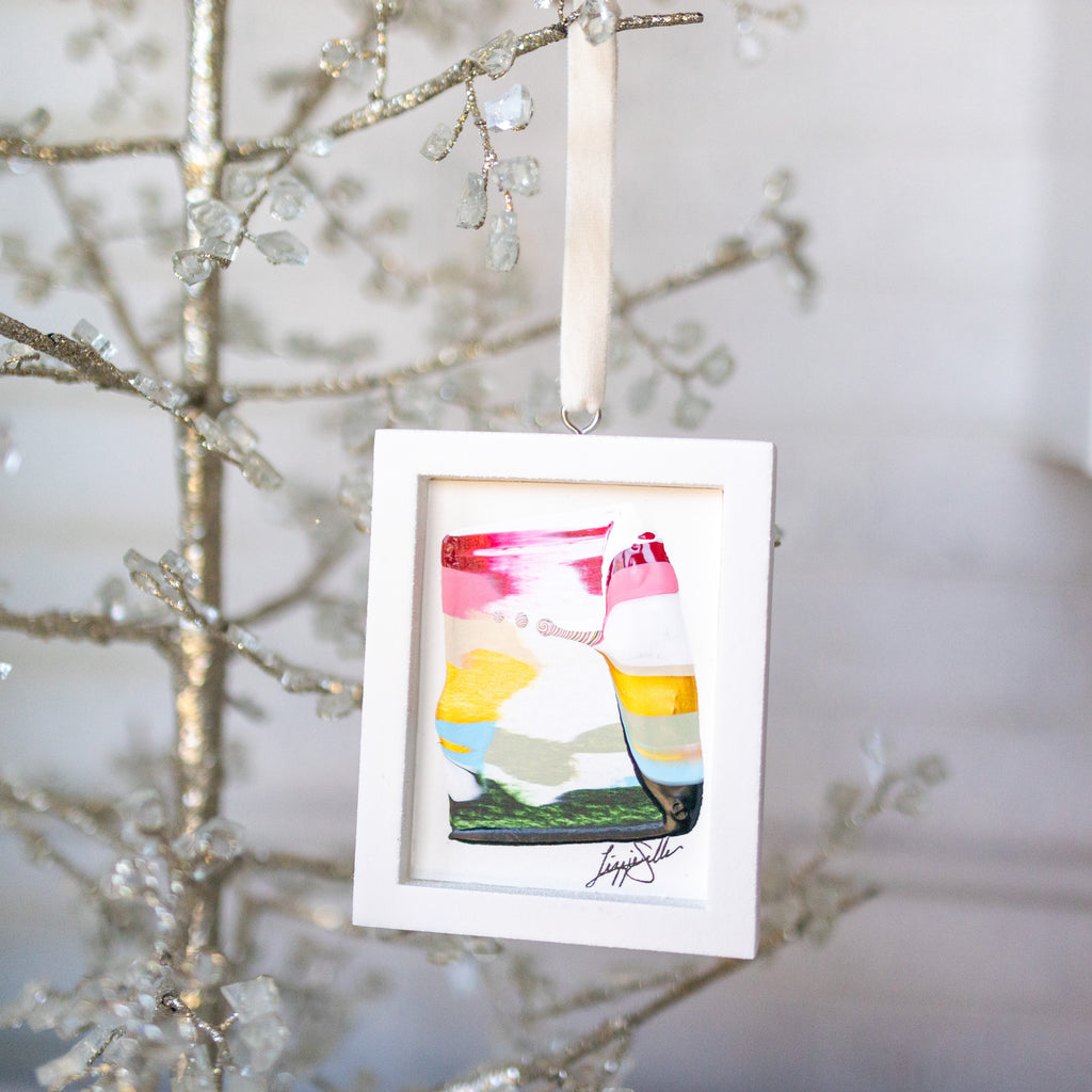 Let It Snow Original Art Ornament - Rainbow Horizontal Swish