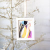 Let It Snow Original Art Ornament - High Contrast Swish and Swirl Pink Black Blue